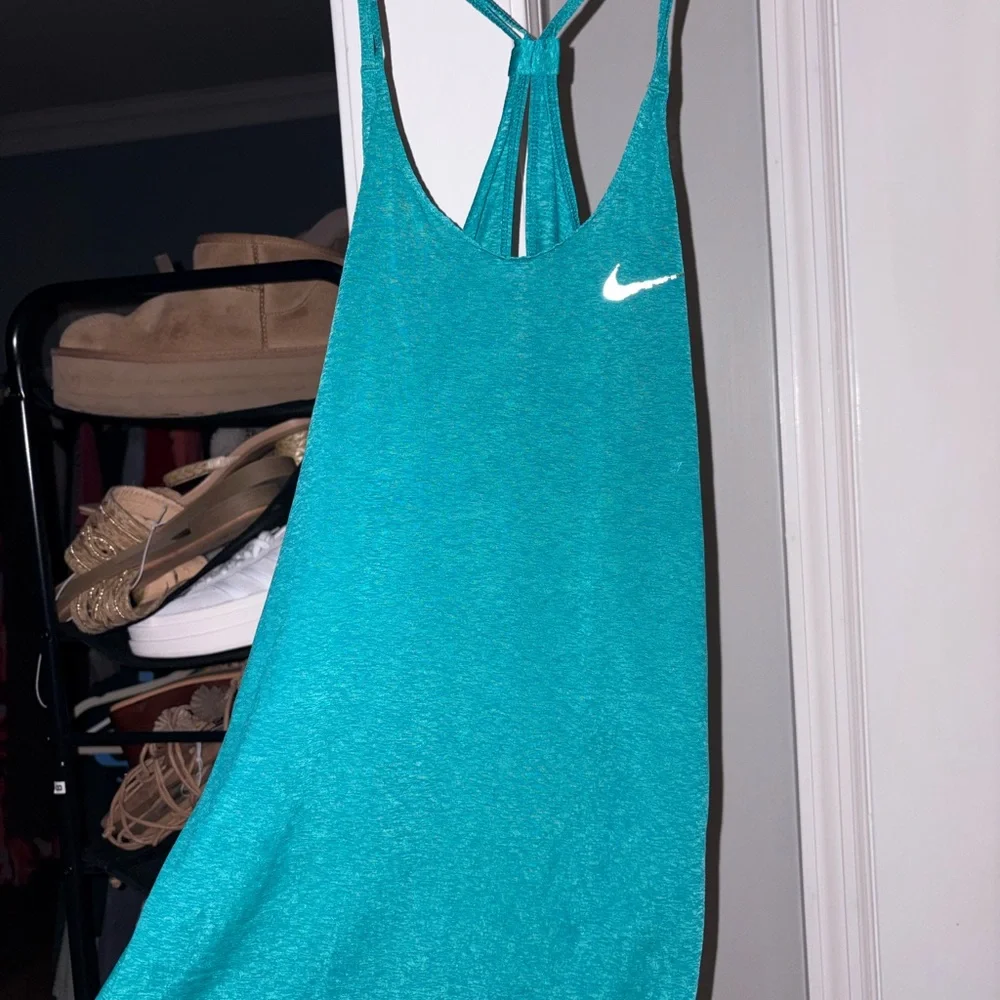 Nike Teal Racerback Tank with White Swoosh